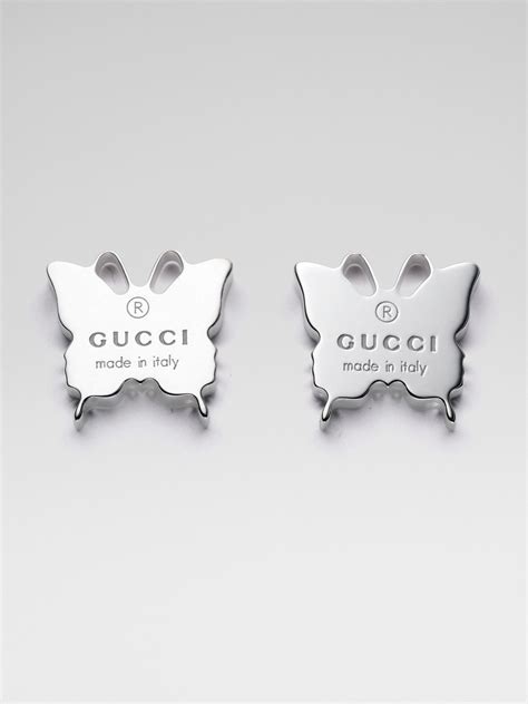 gucci butterfly earring|sterling silver gucci earrings.